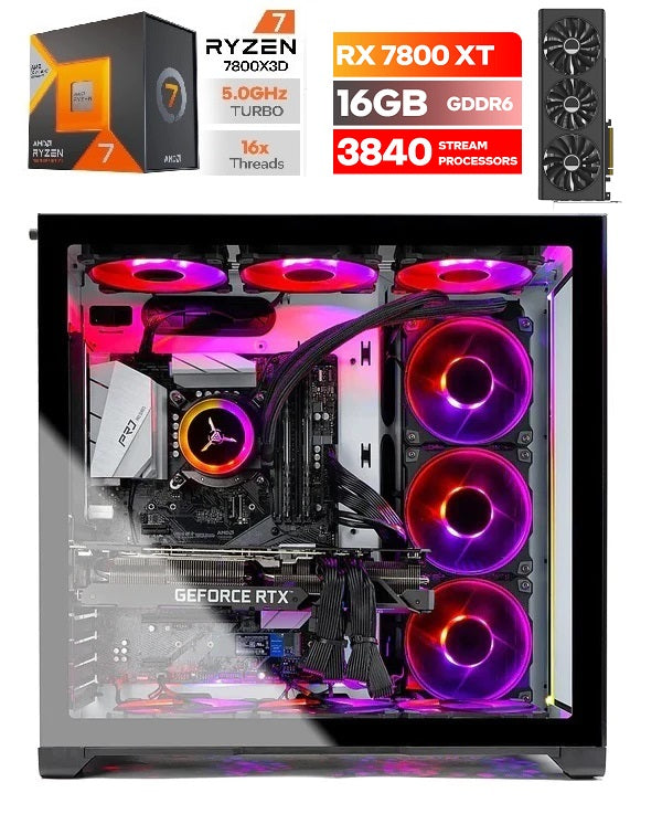 PC ULTRA - RYZEN 7 [7800X3D] + RX 7800XT 16GB GDDR6 - 32GB RAM DDR5 6000MHz RGB + M.2 NMVe 1000GB