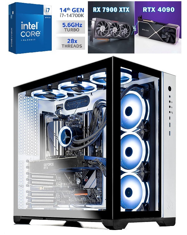 PC GAMING - Intel i7 14700K (o i9) - 20 CORE 5.6Ghz + RX 7900XT 20GB GDDR6 (o RTX 4090) - 32GB RAM DDR5 6000MHz RGB + SSD M.2 1000GB